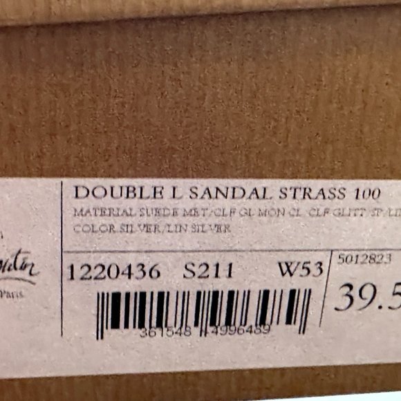 Christian Louboutin DOUBLE L STRASS 100 Crystal Glitter Sandals Heel Shoes - Picture 16 of 16